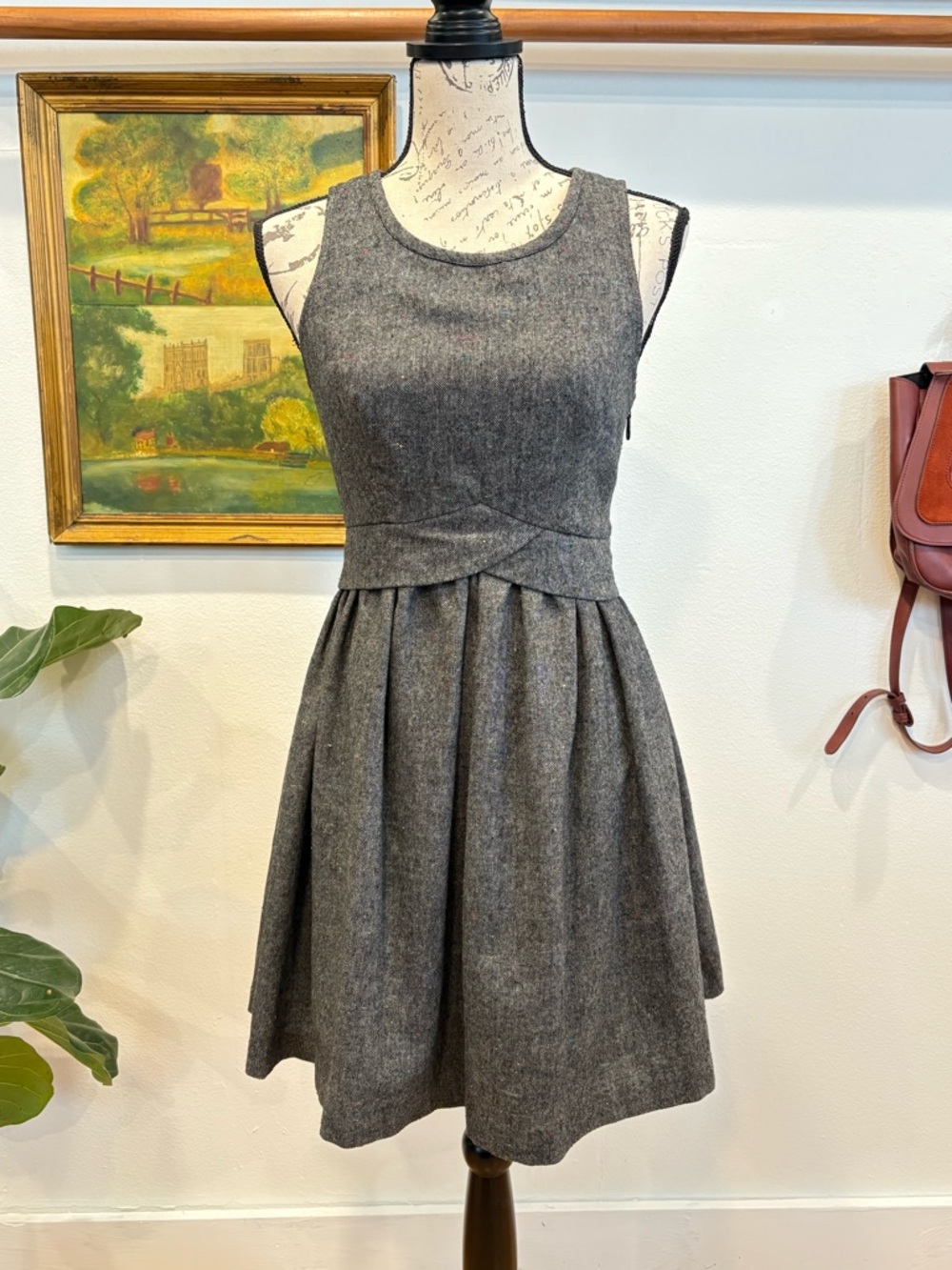 Tweed Academia Fit & Flare Dress | Urban Outfitters Cooperative Open Back